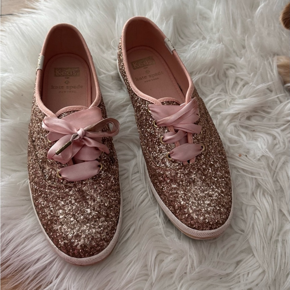 Kate Spade x Keds Rose Gold Glitter Sneakers